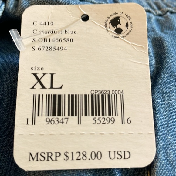 Free People 100% lightweight cotton denim pants size XL. NWT - Picture 8 of 8